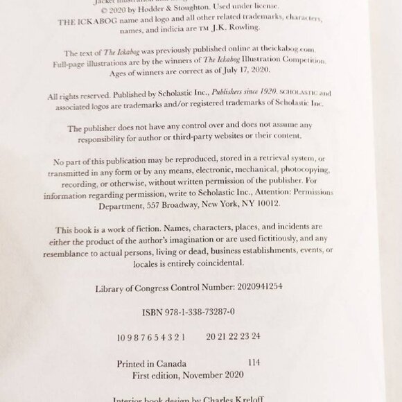 Hardcover Book The Ikabog by J.K. Rowlings Scholastic Canadian 1st Edit. 2022 - Picture 7 of 10